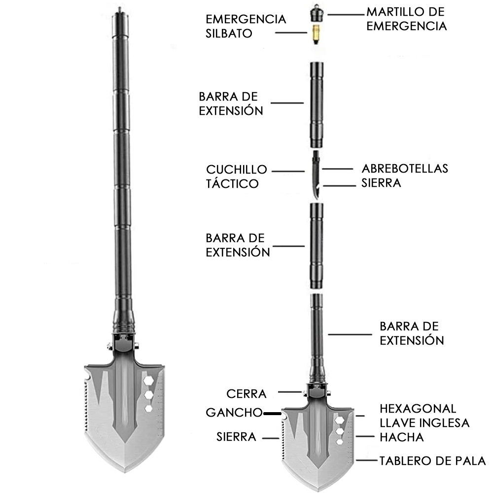 Pala Táctica 12 en 1