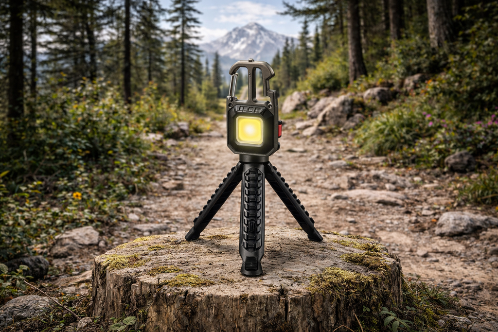 Linterna portátil LED con soporte